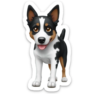 Black and white blue heeler mix with pointer sticker