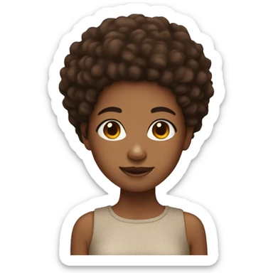 Girl with brown skin and Afro hair  sticker