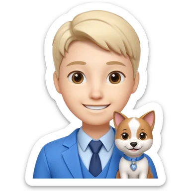 Genera una mascota considerando Instructor joven
Estilo 3D moderno, carismático (tipo animación profesional)
Sonrisa natural, mirada cercana
Colores blanco y azul
Vestimenta empresarial casual sticker