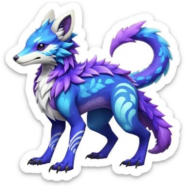 Rare realistic exotic cute epic pretty beautiful handsome gorgeous aesthetic colorful vibrant Vernid-Protogen-Primagen-Wickerbeast-Sergal-Gener-species-Fakemon-hybrid-creature by LiLaiRa, beautiful intricate markings, full body sticker