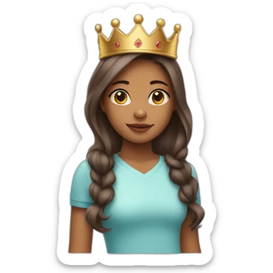 Girl with crown and teddy bear sticker