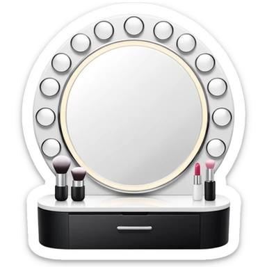 White makeup  vanity with led mirror  sticker