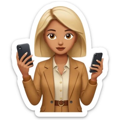 una señora entrando a mi  Instagram  para promocionar mi marca sticker