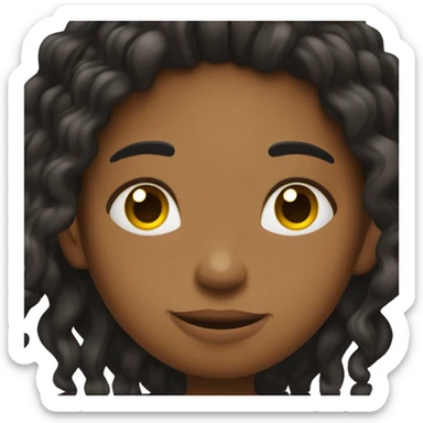 Brown girl with wavy hair hugging black boy who has dreads  sticker