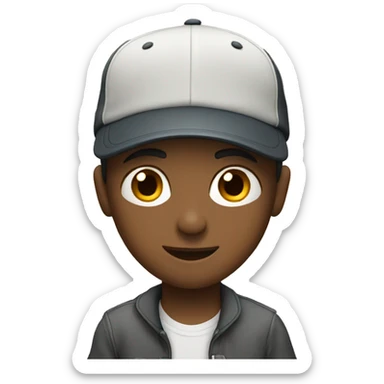 Boy with a fitted cap sticker