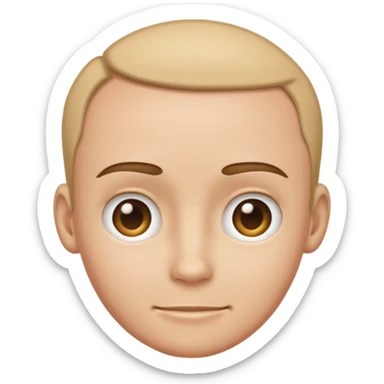 emoji of a human forehead only, showing the area between eyebrows and hairline, simple cartoon style sticker