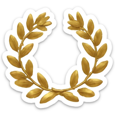 golden laurel wreath sticker