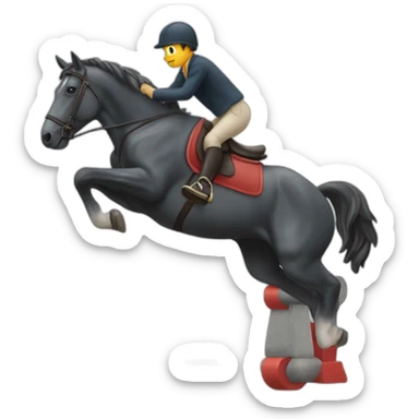 Cheval qui saute un obstacle sticker