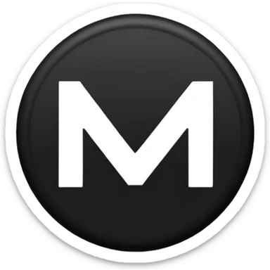 Black circle with “MB” written on in the middle of it. Nothing else sticker