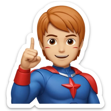 Mark from "Battle of the Planets" doing fist pump. sticker