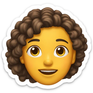 Chica pelo rizado alegre sticker