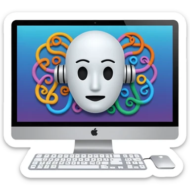 AI webflow on a computer - really complicated, no faces sticker
