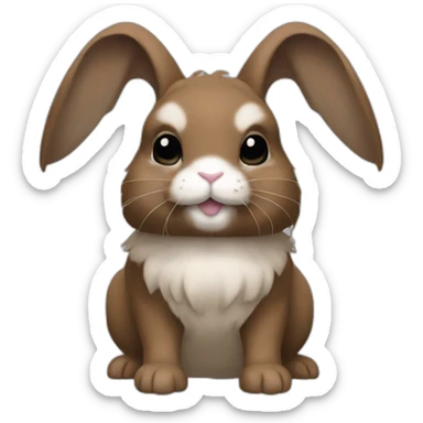 brown holland lop rabbit wearing batman mask (portrait, facing forward, iOS 17 style, happy) sticker