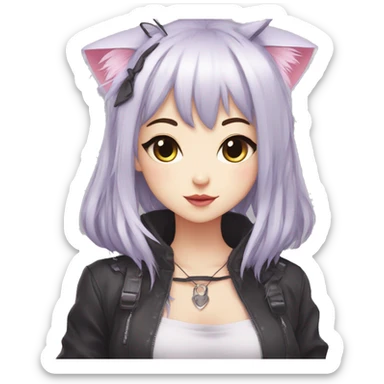 Edgy Kawaii Cute Cool Beautiful Elegant Pretty Anime Catgirl sticker
