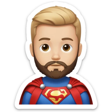 kid with beard wearing homemade superhero costume sticker