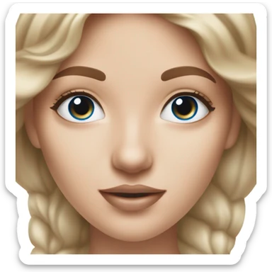 White Skin care on white freackles skin of a brunett blue eyed girl using skin care products ( caudalie, ordinary) sticker