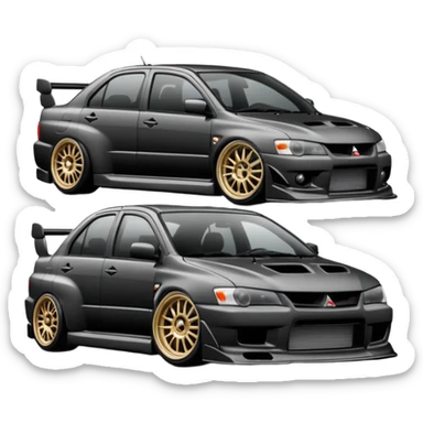 mitsubishi lancer evo stanced sticker