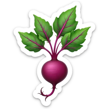beet with a very long green leaf stem sticker