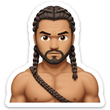 Khal Drogo  wihtout crown   from Games of throne character face only front face sticker