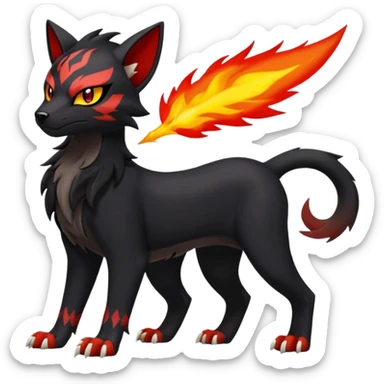 Feisty Spicy Fiery Angry Growling Sour Creamy Evil Liepard-Houndour-Sprigatito-Litten-Pokémon-fusion-creature (full body) sticker