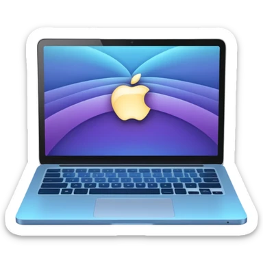 Show an open laptop with soft glowing lines or subtle movement effects around the screen, conveying excitement and anticipation for cool digital projects. Use harmonious colors like soft blues, purples, and creams. Style: modern, playful, professional, and eye-catching even at small sizes. sticker