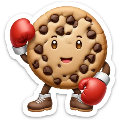 Cookie wearing boxing gloves  sticker