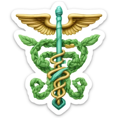 Elaborate and detailed caduceus  sticker