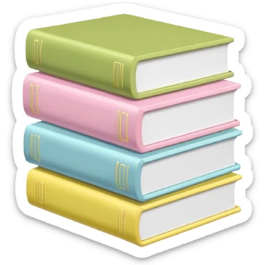 stack of white/baby blue/baby pink/baby yellow/baby matcha green books sticker