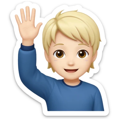 A chibi anime character waving sticker