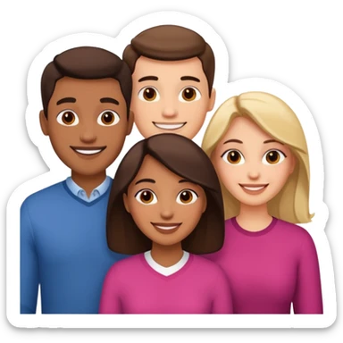 Un trouple : deux hommes  et une femme qui sont amoureux  ,  sticker