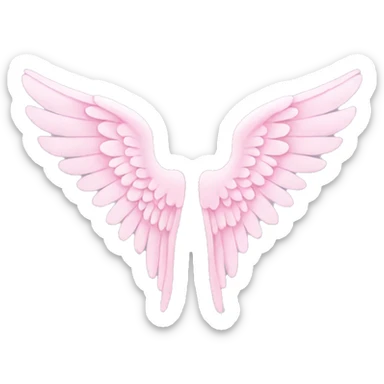 pastel pink angel wings sticker