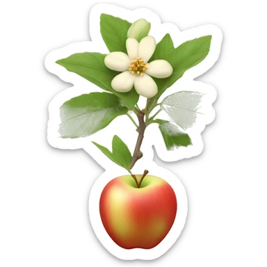 Apple Emoji ashwagandha with flower sticker