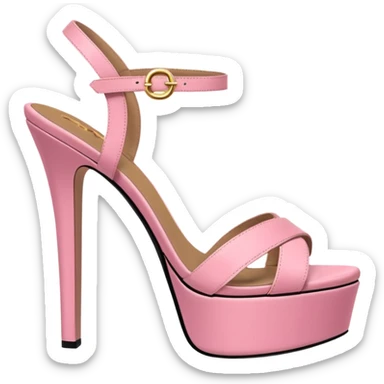 platform heel sandal, stiletto, pink, thick platform sticker