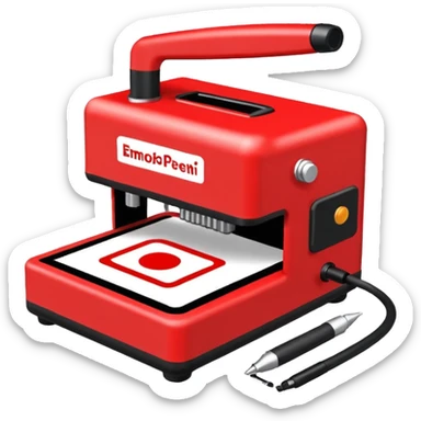 a red portable dot peen marking machine sticker