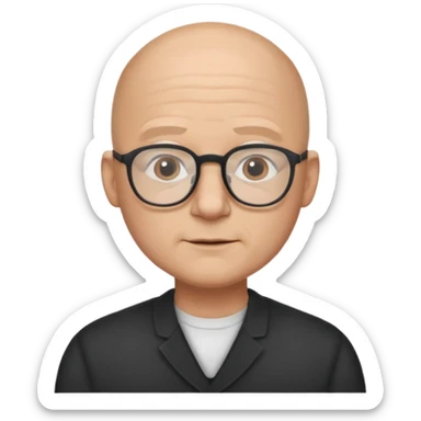 Bald man glasses chin puff 40 sticker