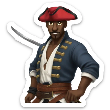Somalian Pirate playing Tekken sticker