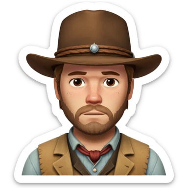 realistyc artur morgan from rdr foto here sticker