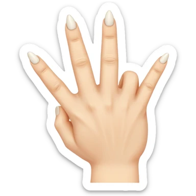 a hand but the middle finger and ring finger is twisted sticker