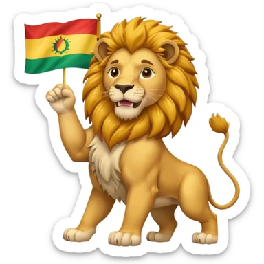 lion waving the Kurdistan flag sticker