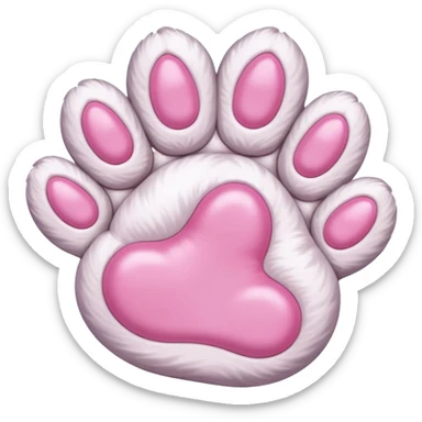 cat paw, cute feline foot with pink paw pads sticker