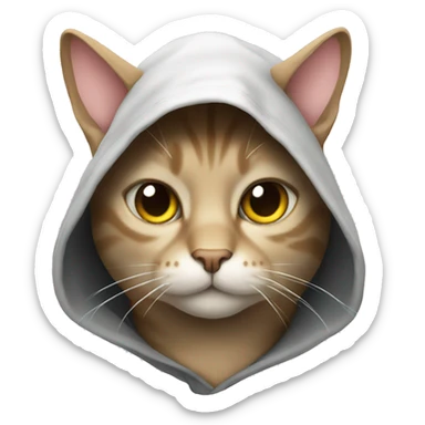 cat with hood sticker