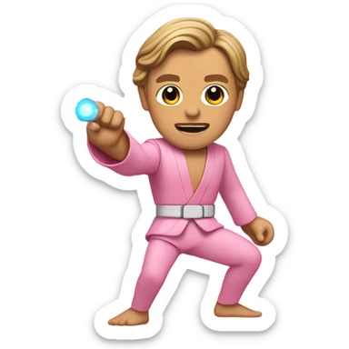 all pink suit luke skywalker excercising force, upper body, must be all pink sticker
