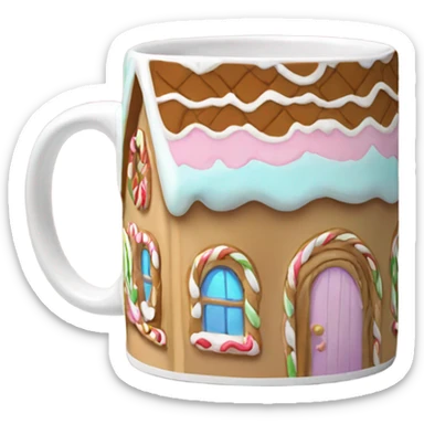 Pastel gingerbread house mug  sticker
