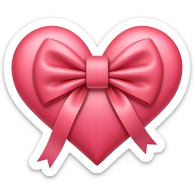 Cute heart bow emoji  sticker