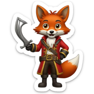 Foxy is a red animatronic fox with a hook for a hand and a worn pirate appearance. sticker