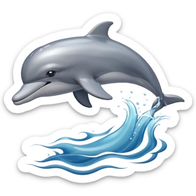 dolphin swimming in sea sticker