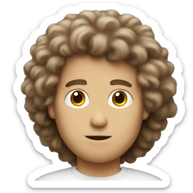 a white guy with brown, kinda fluffy hair sticker