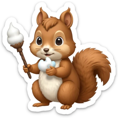 un écureuil qui fait du camping sticker