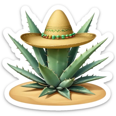 Agave plant with a sombreo sticker