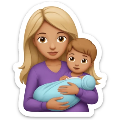 mother with one newborn baby sticker